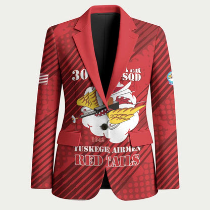 Personalized Tuskegee Airmen Red Tails Blazer 301st Fighter Squadron - Red
