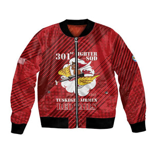 Personalized 301st Fighter Squadron WWII Bomber Jacket Red Tails Heritage - Red - African Pride