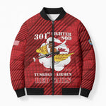 Personalized Tuskegee Airmen Red Tails Bomber Puffer Jacket 301st Fighter Squadron - Red