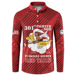 Personalized Tuskegee Airmen Red Tails Button Sweatshirt 301st Fighter Squadron - Red