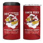 Personalized 301st Fighter Squadron WWII 4 in 1 Can Cooler Tumbler Red Tails Heritage - Red - African Pride