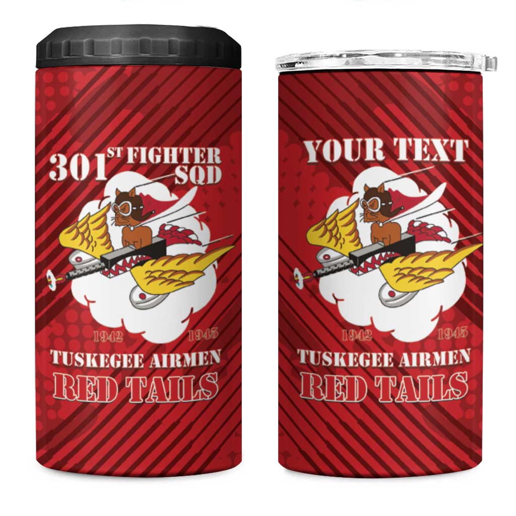 Personalized 301st Fighter Squadron WWII 4 in 1 Can Cooler Tumbler Red Tails Heritage - Red - African Pride