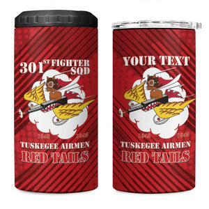 Personalized 301st Fighter Squadron WWII 4 in 1 Can Cooler Tumbler Red Tails Heritage - Red - African Pride