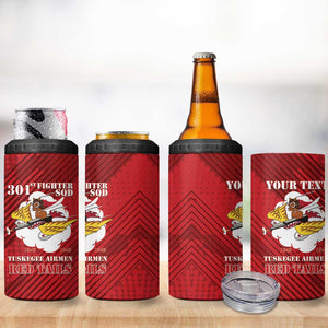 Personalized 301st Fighter Squadron WWII 4 in 1 Can Cooler Tumbler Red Tails Heritage - Red - African Pride