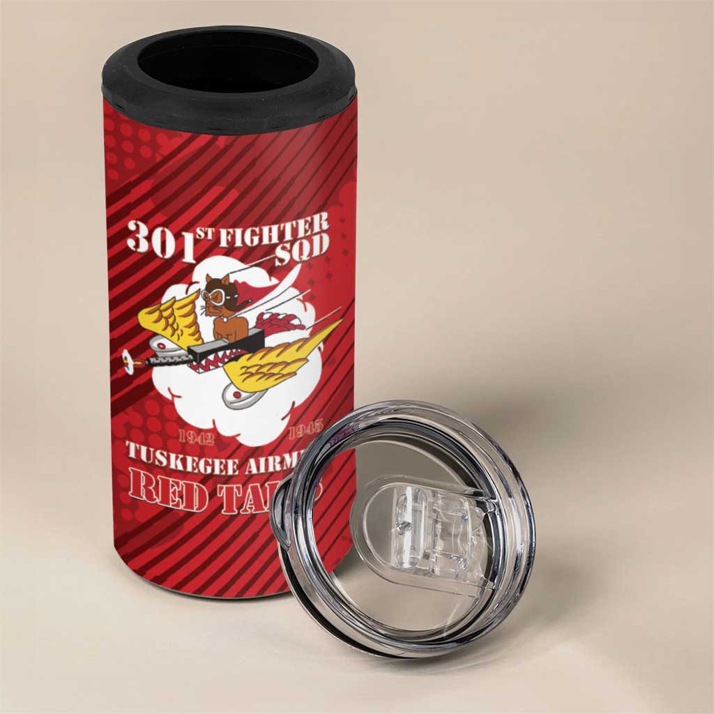 Personalized 301st Fighter Squadron WWII 4 in 1 Can Cooler Tumbler Red Tails Heritage - Red - African Pride