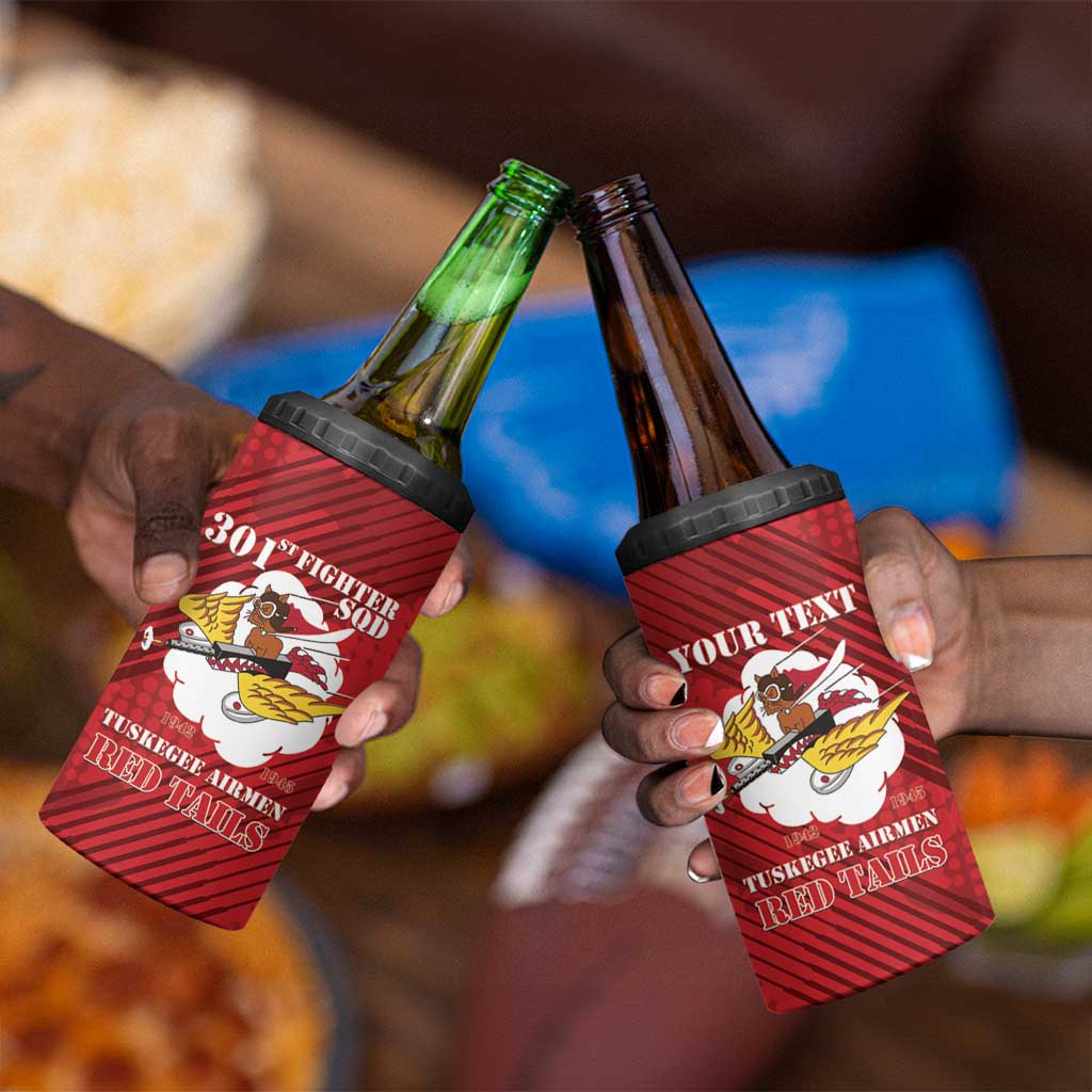 Personalized 301st Fighter Squadron WWII 4 in 1 Can Cooler Tumbler Red Tails Heritage - Red - African Pride