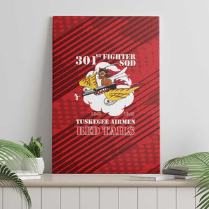 301st Fighter Squadron WWII Canvas Wall Art Red Tails Heritage - Red - African Pride