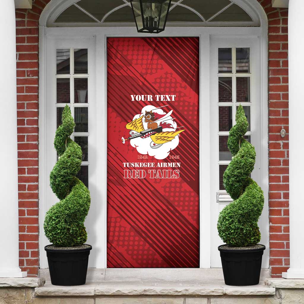 Personalized Tuskegee Airmen Red Tails Door Cover 301st Fighter Squadron - Red
