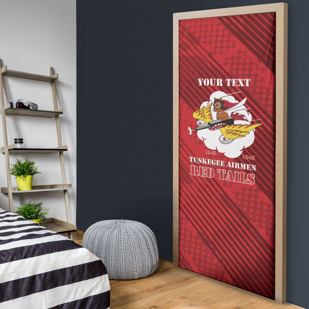 Personalized Tuskegee Airmen Red Tails Door Cover 301st Fighter Squadron - Red