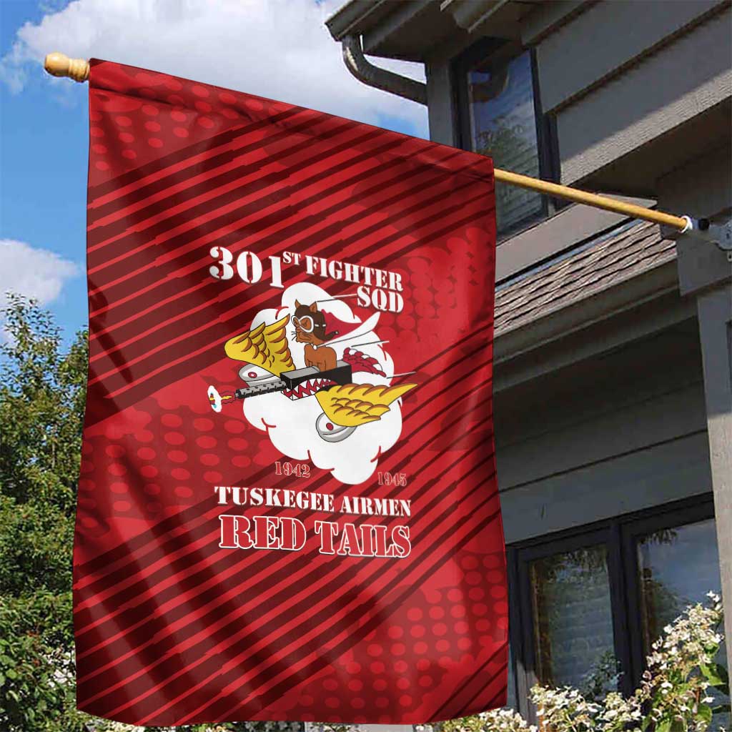301st Fighter Squadron WWII Garden Flag Red Tails Heritage - Red - African Pride