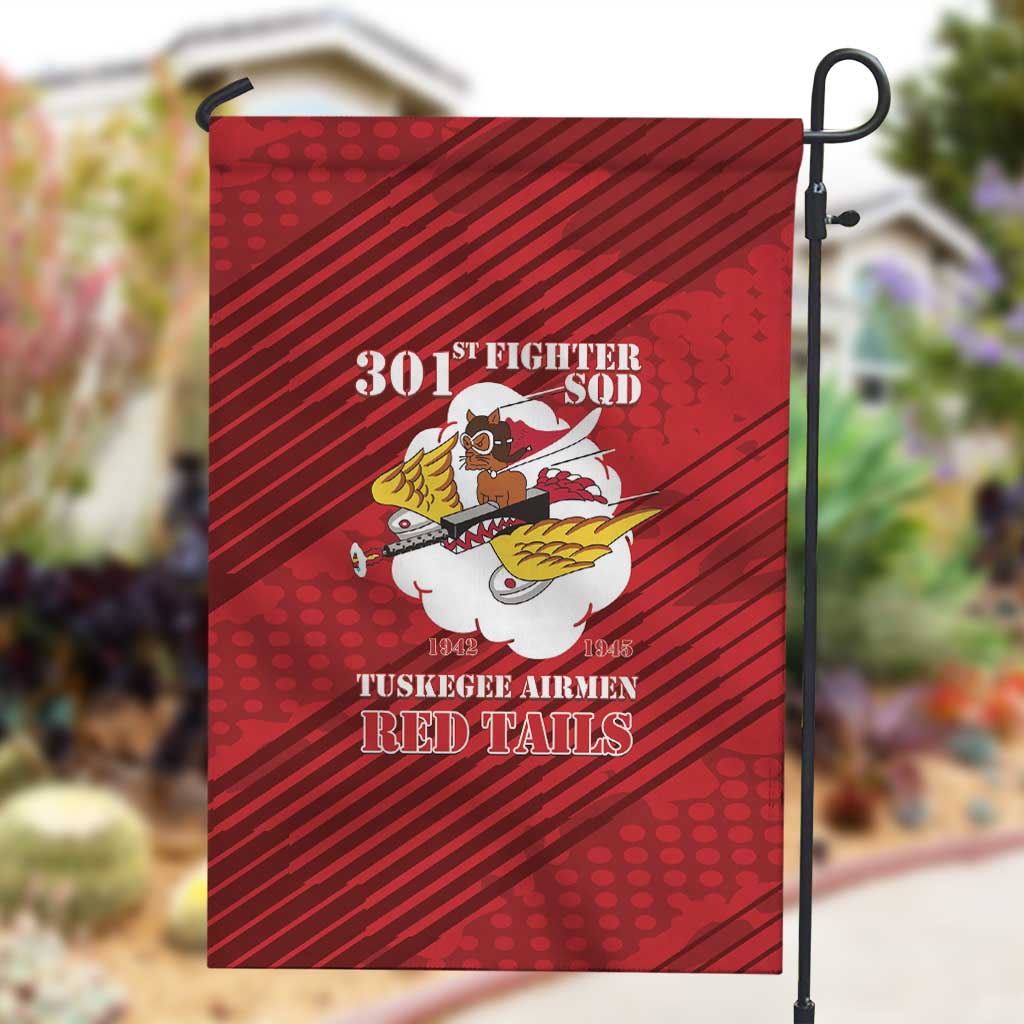 301st Fighter Squadron WWII Garden Flag Red Tails Heritage - Red - African Pride
