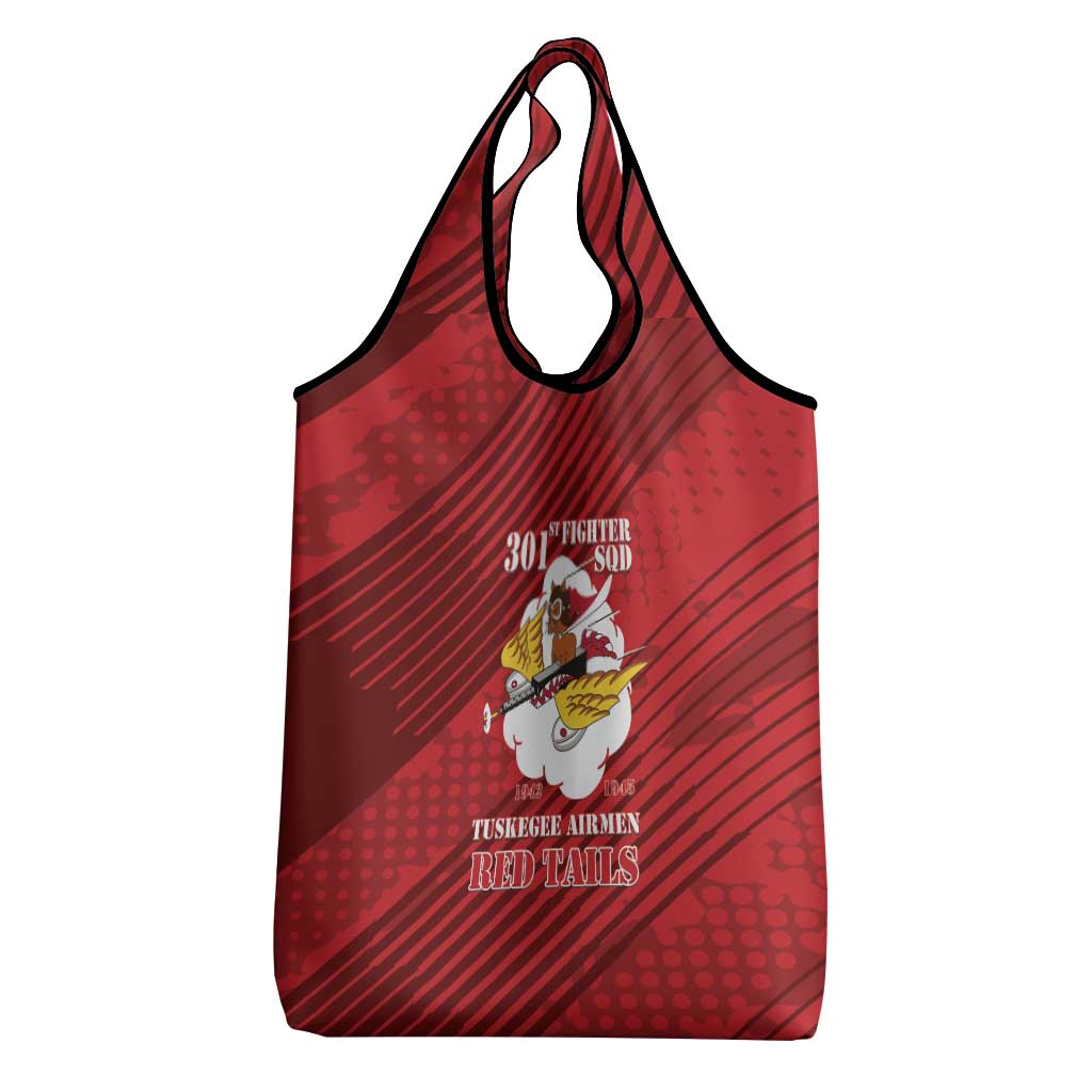 301st Fighter Squadron WWII Grocery Bag Red Tails Heritage - Red - African Pride