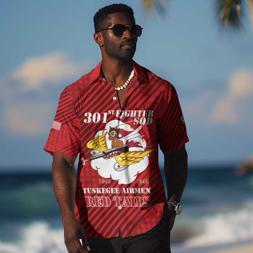 Personalized 301st Fighter Squadron WWII Hawaiian Shirt Red Tails Heritage - Red - African Pride