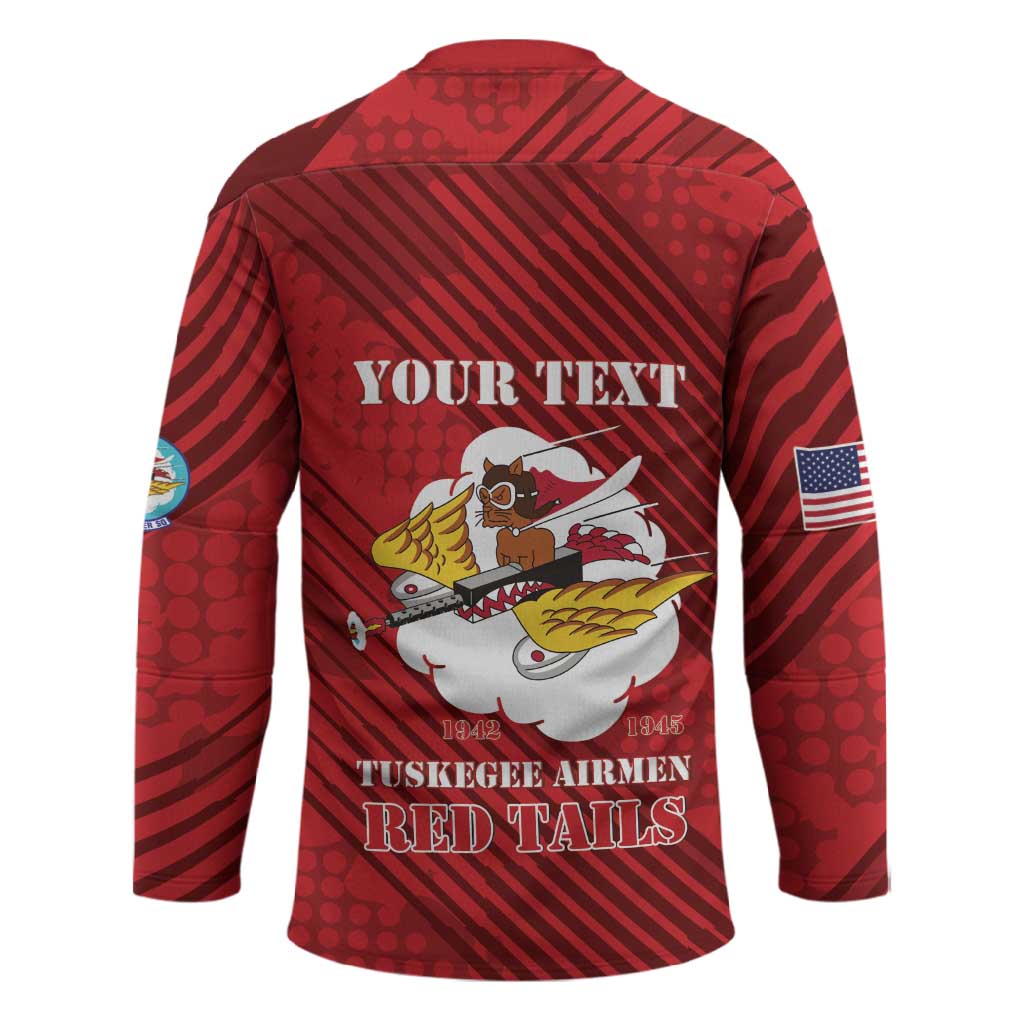 Personalized Tuskegee Airmen Red Tails Hockey Jersey 301st Fighter Squadron - Red