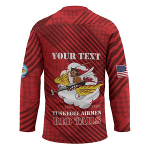 Personalized Tuskegee Airmen Red Tails Hockey Jersey 301st Fighter Squadron - Red