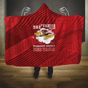 301st Fighter Squadron WWII Hooded Blanket Red Tails Heritage - Red - African Pride