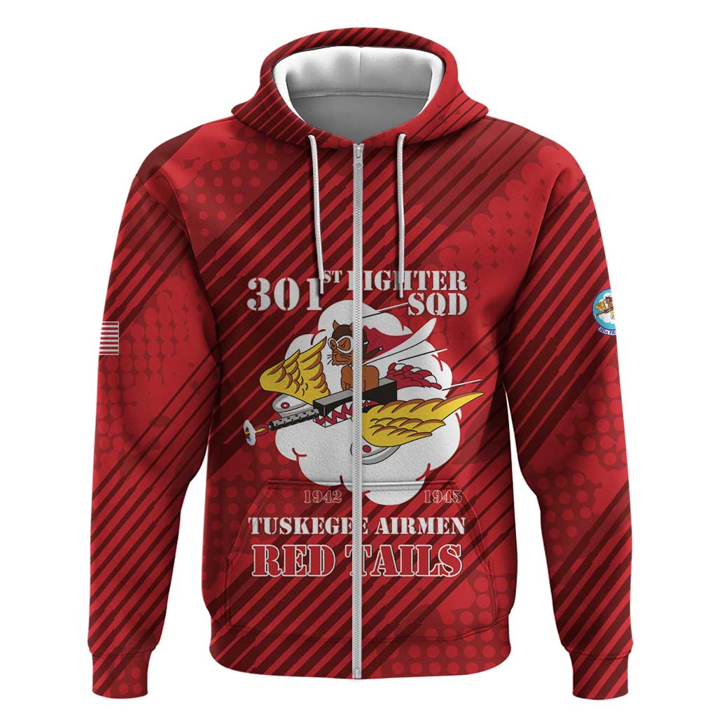 Personalized 301st Fighter Squadron WWII Hoodie Red Tails Heritage - Red - African Pride