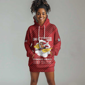 Personalized 301st Fighter Squadron WWII Hoodie Dress Red Tails Heritage - Red - African Pride