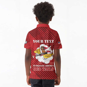 Personalized 301st Fighter Squadron WWII Kid Polo Shirt Red Tails Heritage - Red - African Pride