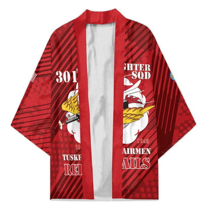 Personalized Tuskegee Airmen Red Tails Kimono 301st Fighter Squadron - Red