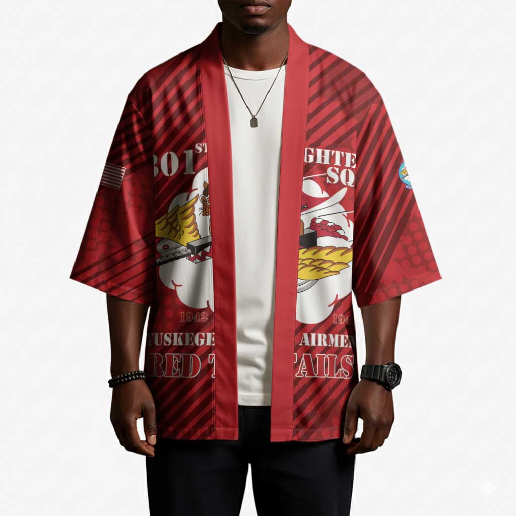 Personalized Tuskegee Airmen Red Tails Kimono 301st Fighter Squadron - Red