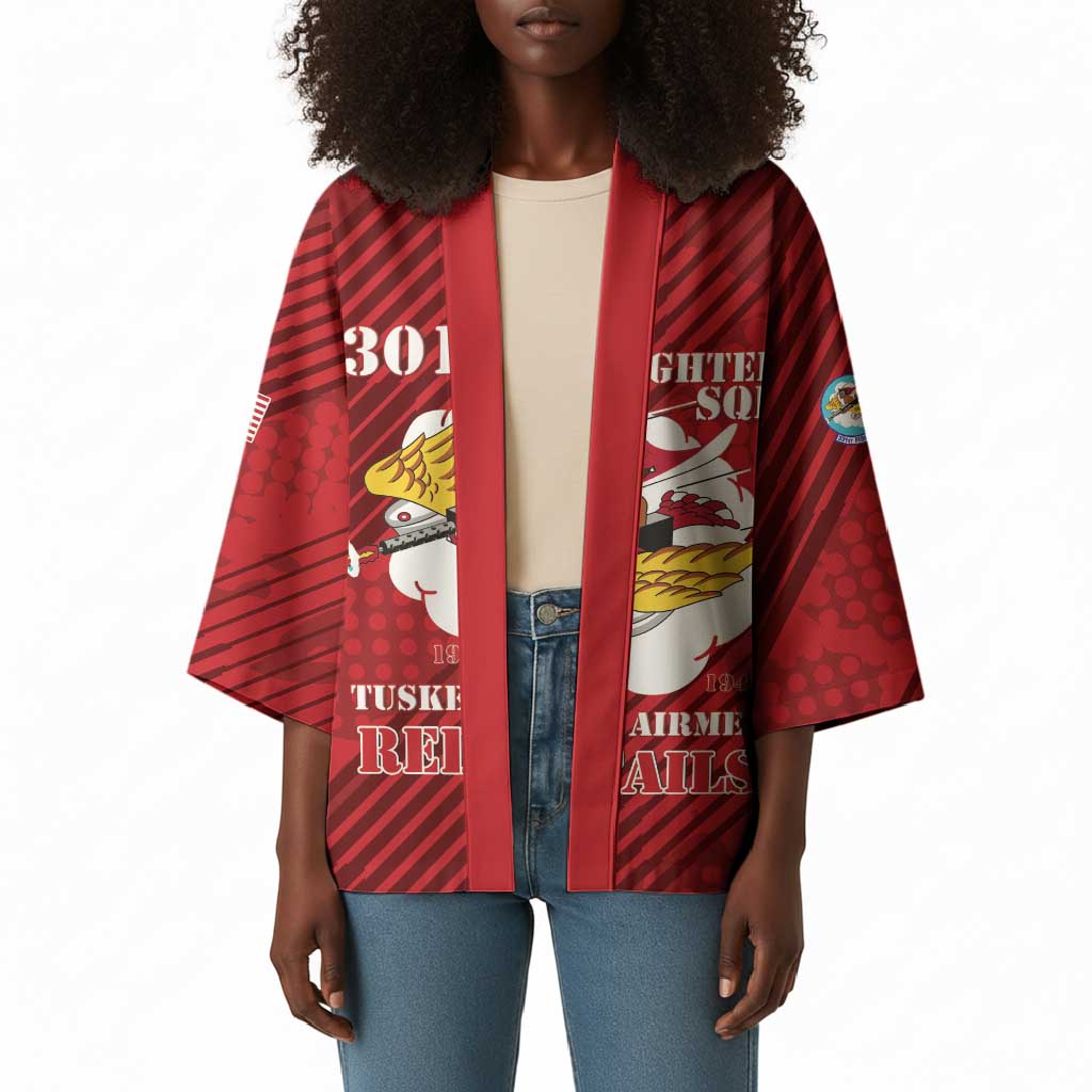 Personalized Tuskegee Airmen Red Tails Kimono 301st Fighter Squadron - Red