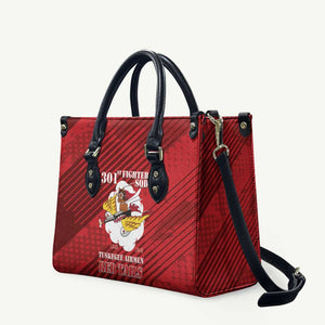 Tuskegee Airmen Red Tails Leather Bag 301st Fighter Squadron - Red