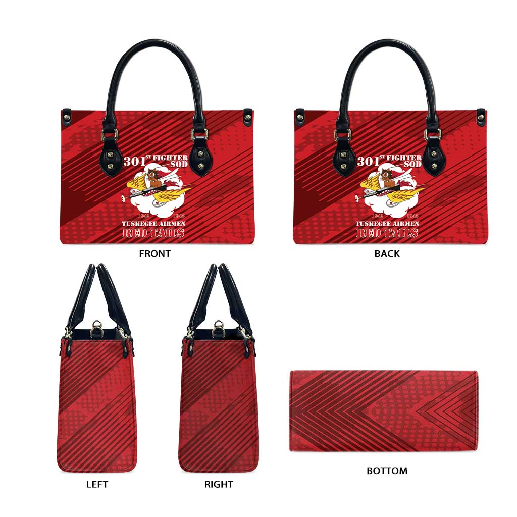 Tuskegee Airmen Red Tails Leather Bag 301st Fighter Squadron - Red