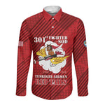 Personalized 301st Fighter Squadron WWII Long Sleeve Button Shirt Red Tails Heritage - Red - African Pride