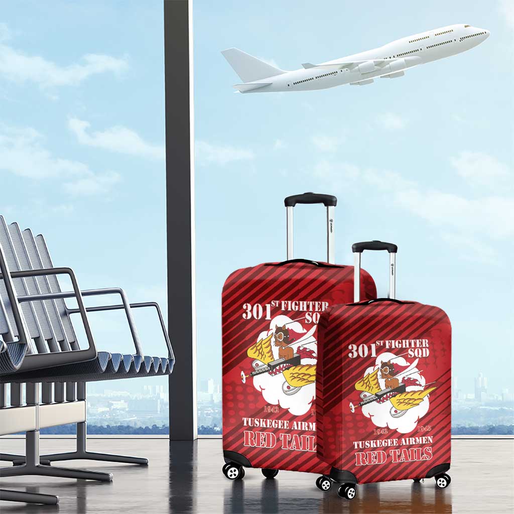 301st Fighter Squadron WWII Luggage Cover Red Tails Heritage - Red - African Pride