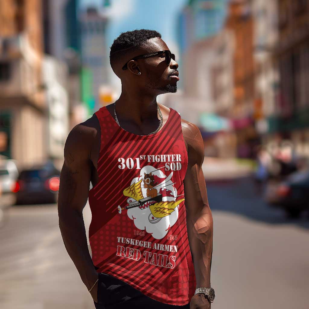Personalized 301st Fighter Squadron WWII Men Tank Top Red Tails Heritage - Red - African Pride