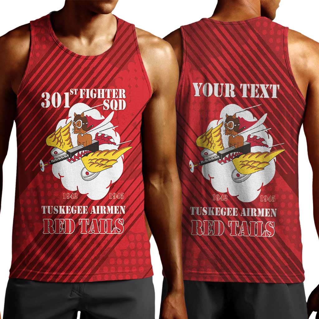 Personalized 301st Fighter Squadron WWII Men Tank Top Red Tails Heritage - Red - African Pride