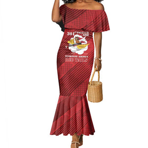 Personalized 301st Fighter Squadron WWII Mermaid Dress Red Tails Heritage - Red - African Pride