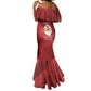 Personalized 301st Fighter Squadron WWII Mermaid Dress Red Tails Heritage - Red - African Pride