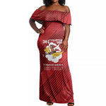 Personalized 301st Fighter Squadron WWII Off Shoulder Maxi Dress Red Tails Heritage - Red - African Pride