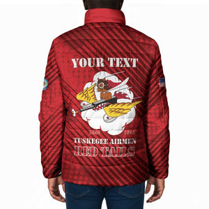 Personalized Tuskegee Airmen Red Tails Padded Jacket 301st Fighter Squadron - Red