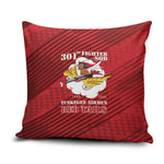 Tuskegee Airmen Red Tails Pillow Cover 301st Fighter Squadron - Red