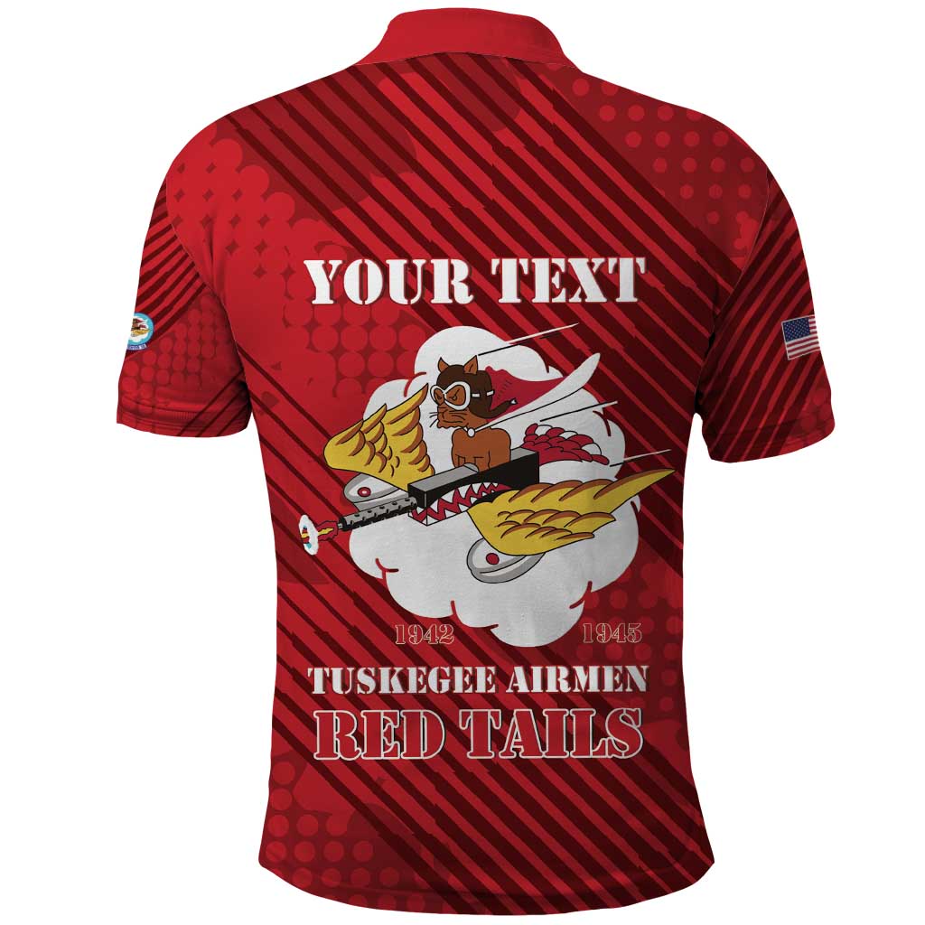 Personalized 301st Fighter Squadron WWII Polo Shirt Red Tails Heritage - Red - African Pride