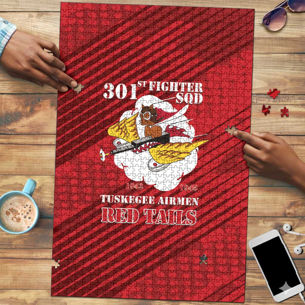 Tuskegee Airmen Red Tails Puzzle 301st Fighter Squadron - Red