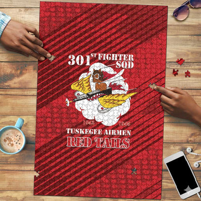 Tuskegee Airmen Red Tails Puzzle 301st Fighter Squadron - Red