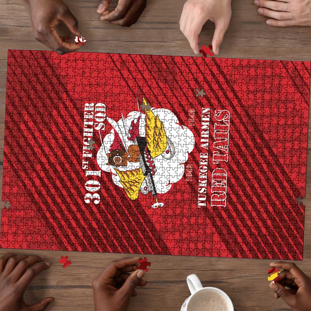 Tuskegee Airmen Red Tails Puzzle 301st Fighter Squadron - Red