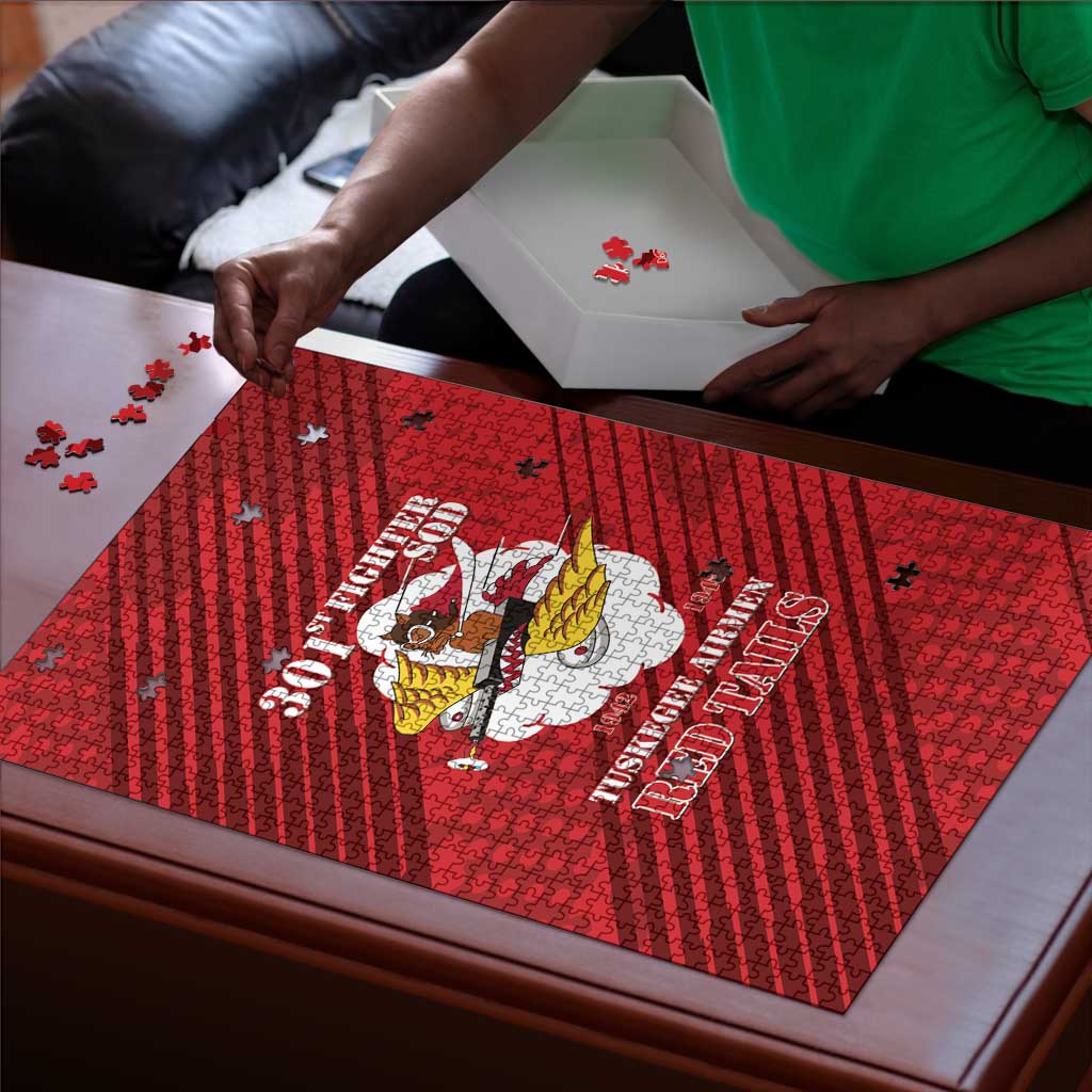 Tuskegee Airmen Red Tails Puzzle 301st Fighter Squadron - Red
