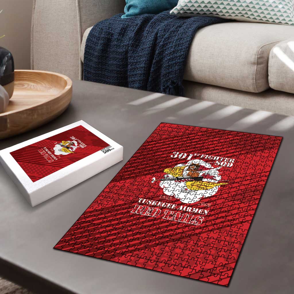 Tuskegee Airmen Red Tails Puzzle 301st Fighter Squadron - Red