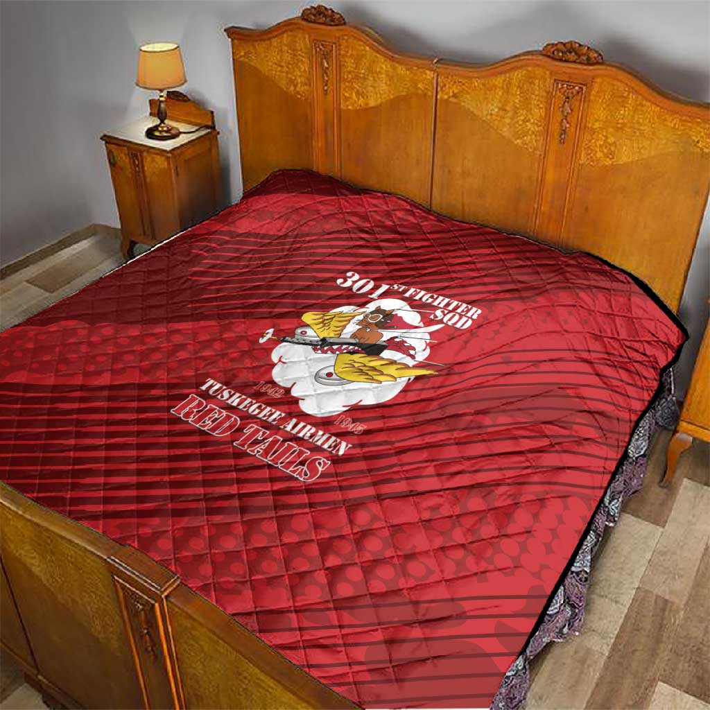 301st Fighter Squadron WWII Quilt Red Tails Heritage - Red - African Pride