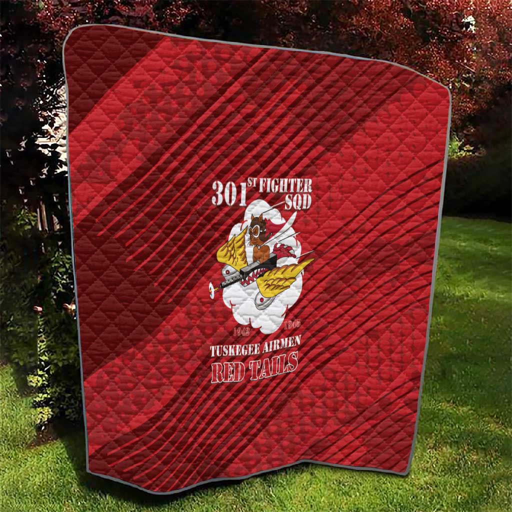 301st Fighter Squadron WWII Quilt Red Tails Heritage - Red - African Pride