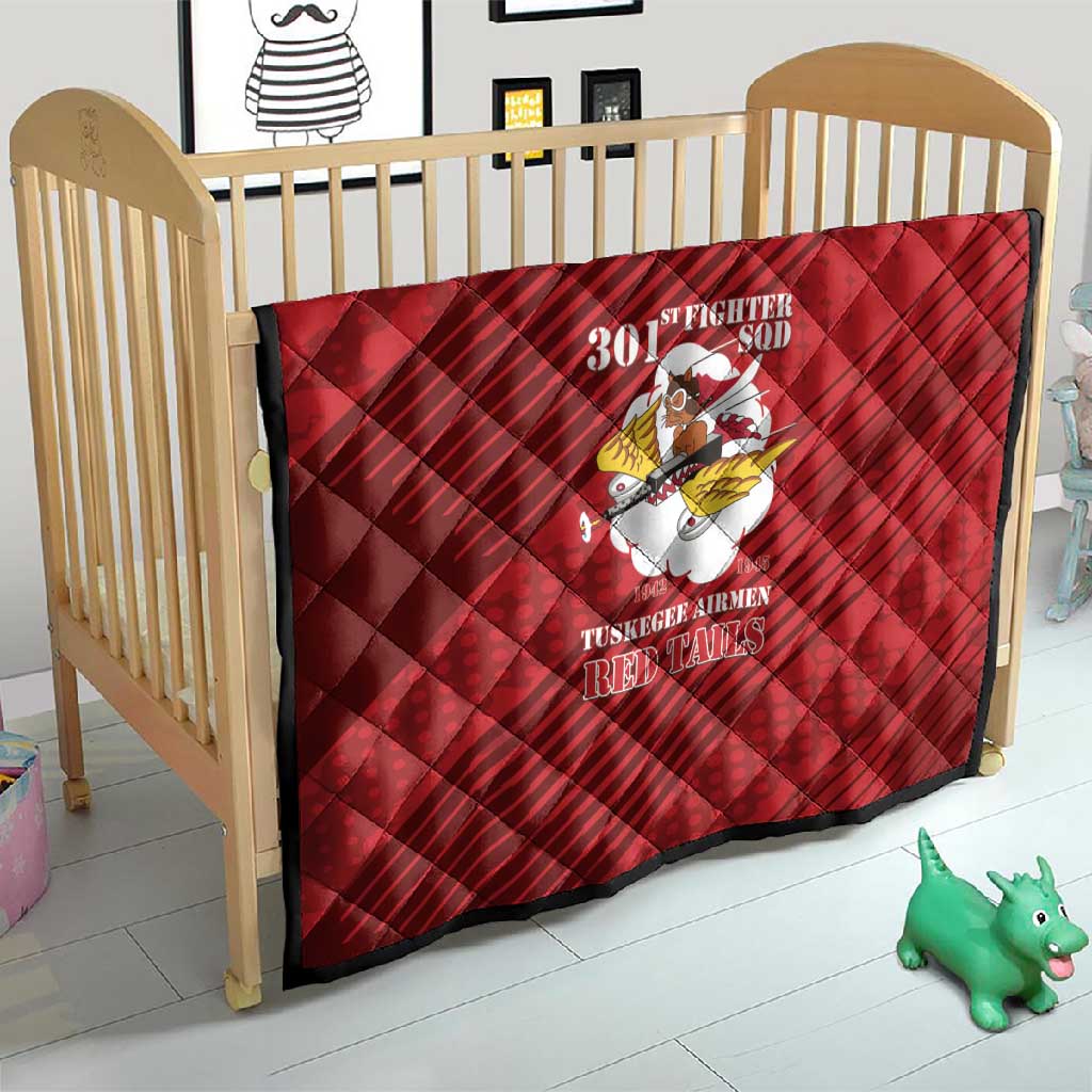 301st Fighter Squadron WWII Quilt Red Tails Heritage - Red - African Pride