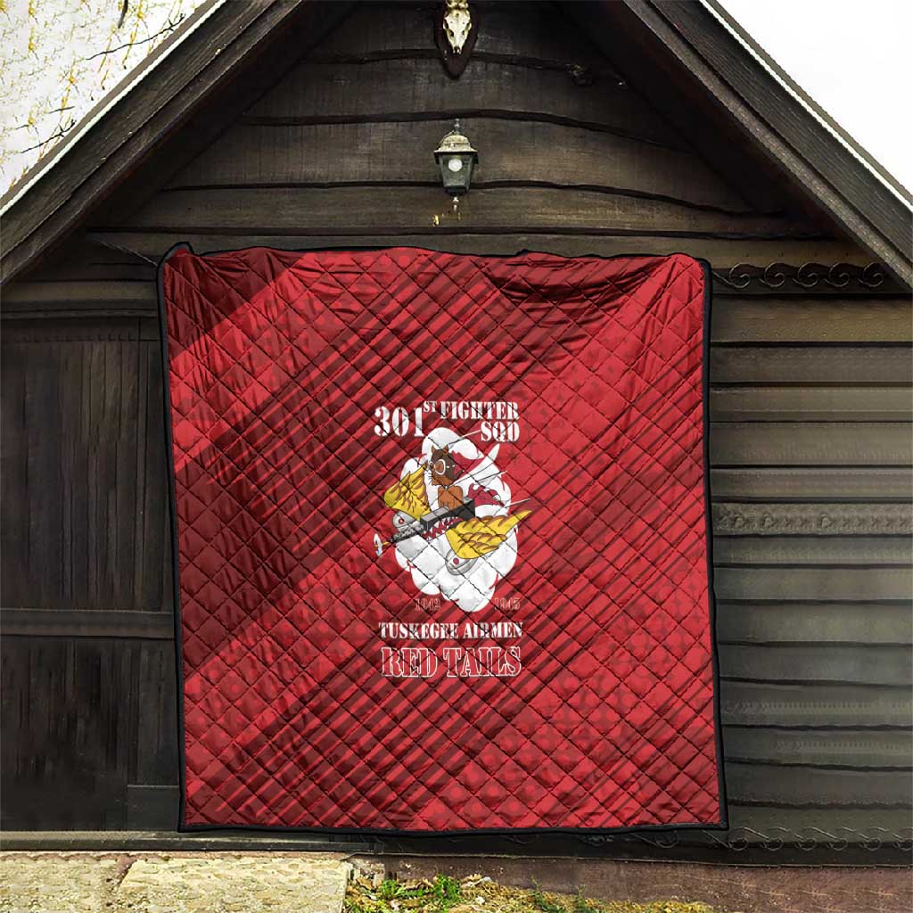 301st Fighter Squadron WWII Quilt Red Tails Heritage - Red - African Pride