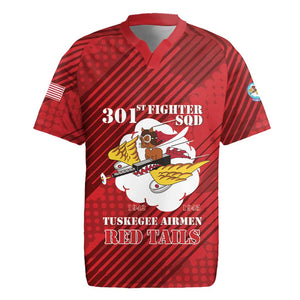 Personalized 301st Fighter Squadron WWII Rugby Jersey Red Tails Heritage - Red - African Pride