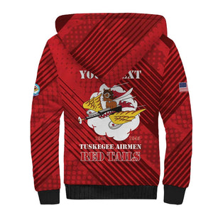 Personalized 301st Fighter Squadron WWII Sherpa Hoodie Red Tails Heritage - Red - African Pride