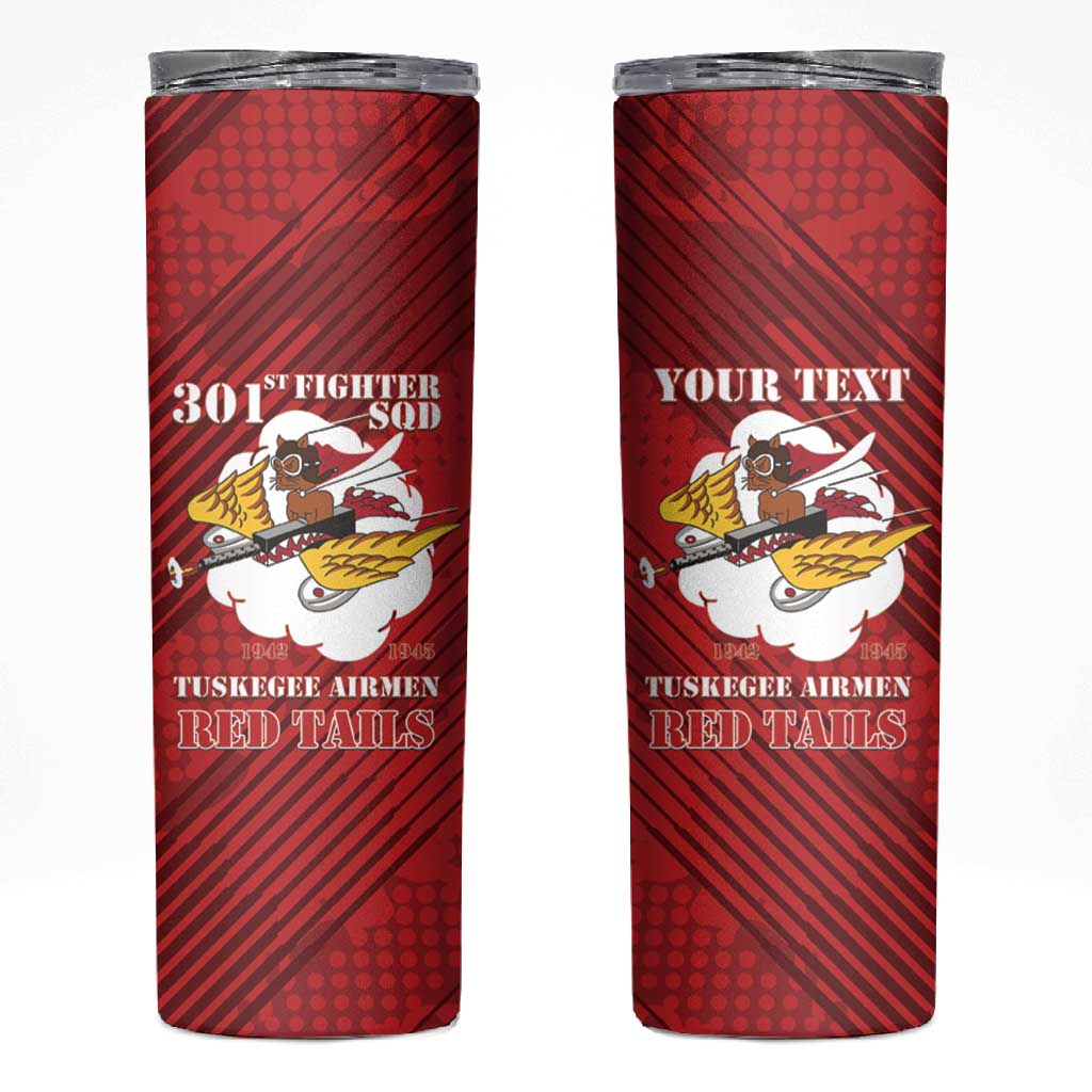 Personalized 301st Fighter Squadron WWII Skinny Tumbler Red Tails Heritage - Red - African Pride